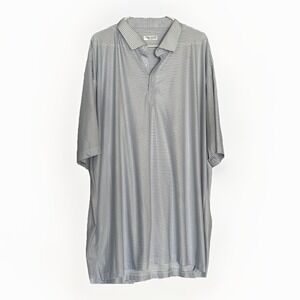 Collars & Co Men 3XL Dress Collar Polo Preppy Blue Striped Golf Featherweight